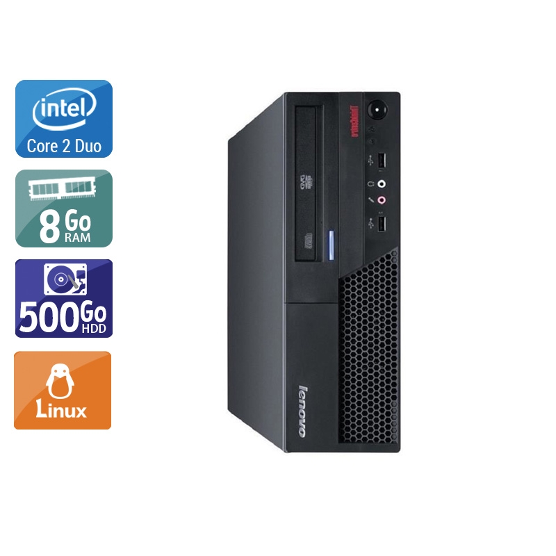 Lenovo ThinkCentre M57 SFF Core 2 Duo - 8Go RAM 500Go HDD Linux  État correctOccasion certifiée reconditionnée Bon état -  reconditionné disponible sur Kiatoo