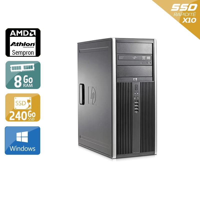 HP Compaq dc5750 Tower AMD Sempron 8Go RAM 240Go SSD Windows 10