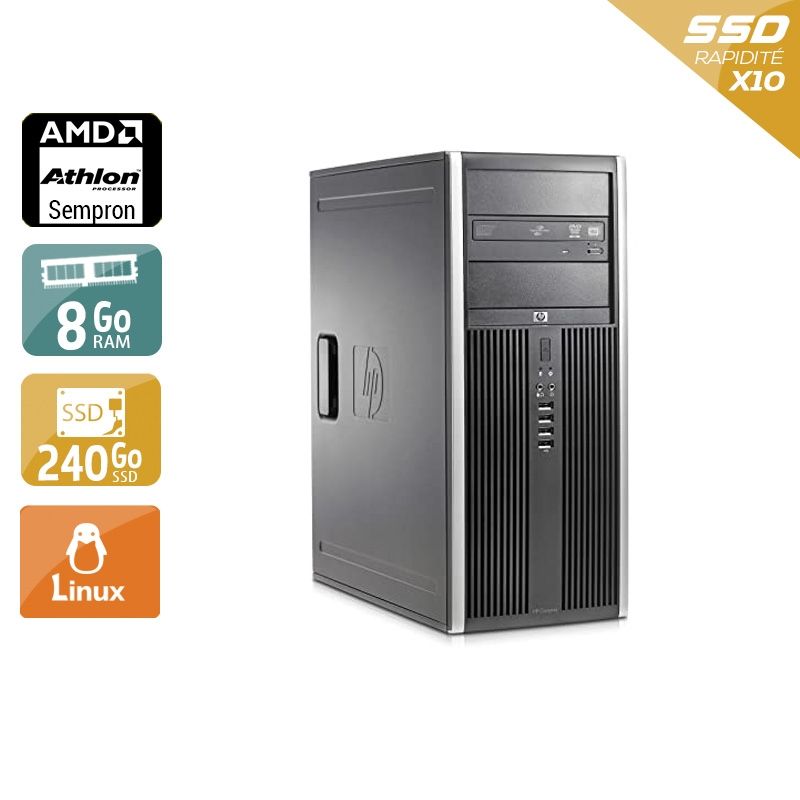 HP Compaq dc5750 Tower AMD Sempron 8Go RAM 240Go SSD Linux