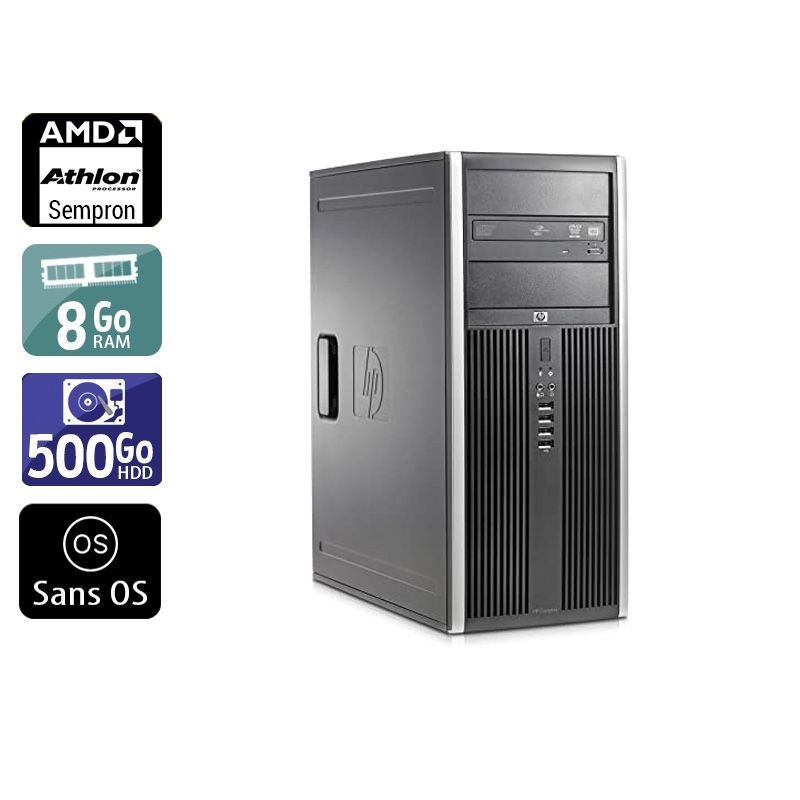 HP Compaq dc5750 Tower AMD Sempron 8Go RAM 500Go HDD Sans OS