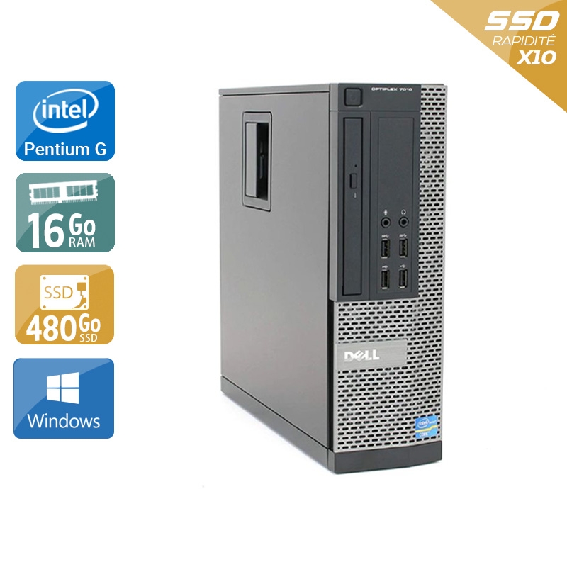 Acheter Dell Optiplex 7020 SFF Pentium G Dual Core - 16Go RAM 480Go SSD Windows 10 Très bon étatOccasion certifiée reconditionnée Bon état - 307,50 € Dell Optiplex 7020 SFF Pentium G Dual Core - 16Go RAM 480Go SSD Windows 10 Très bon étatOccasion certifiée reconditionnée Bon état - reconditionné disponible sur Kiatoo