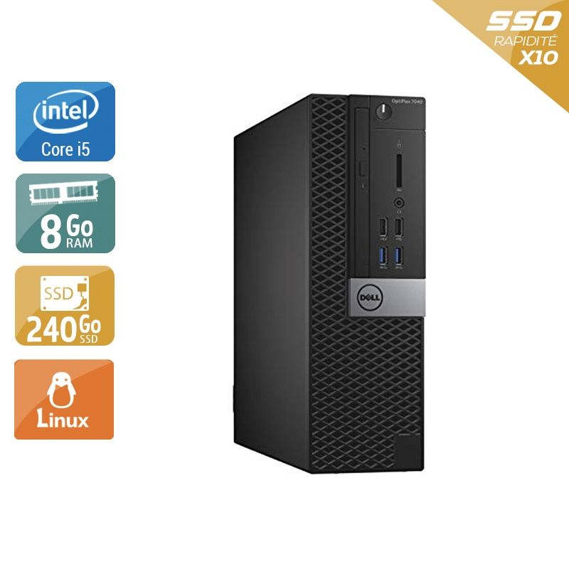 Dell Optiplex 7040 SFF i5 Gen 6 8Go RAM 240Go SSD Linux