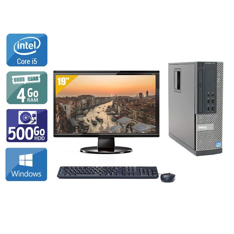 Dell Optiplex 7020 SFF i5 avec Écran 19 pouces 4Go RAM 500Go HDD Windows 10