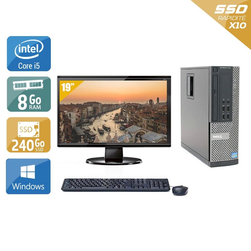 Dell Optiplex 7020 SFF i5 avec Écran 19 pouces 8Go RAM 240Go SSD Windows 10