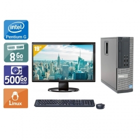 Dell Optiplex 7020 SFF Pentium G Dual Core avec Écran 19 pouces 8Go RAM 500Go HDD Linux