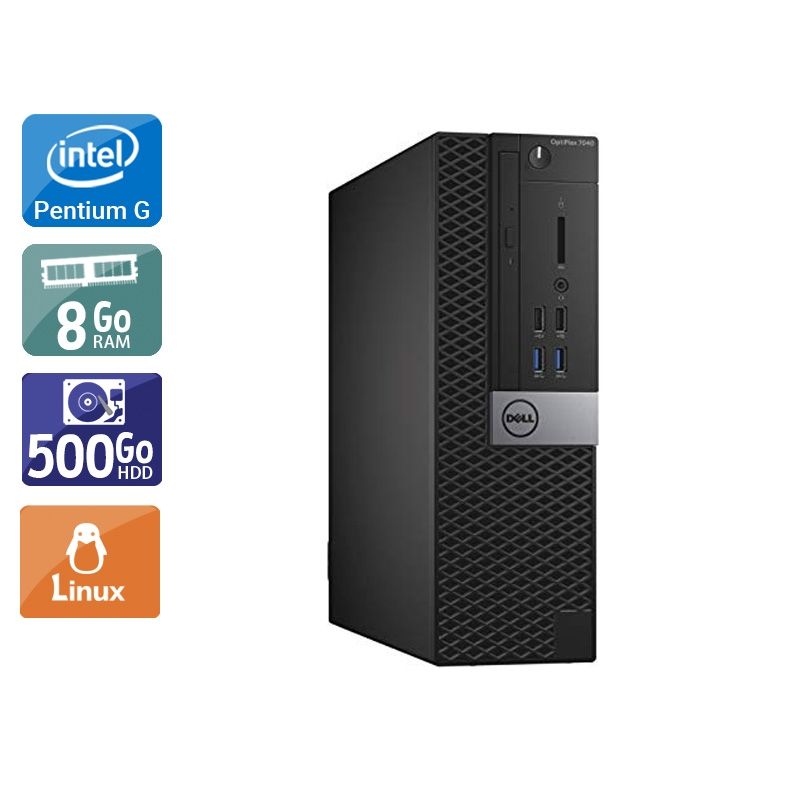 Dell Optiplex 7040 SFF Pentium G Dual Core Gen 6 8Go RAM 500Go HDD Linux