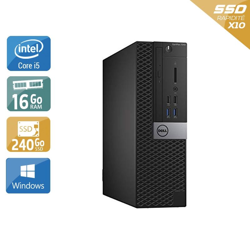 Dell Optiplex 7050 SFF i5 Gen 6 16Go RAM 240Go SSD Windows 10