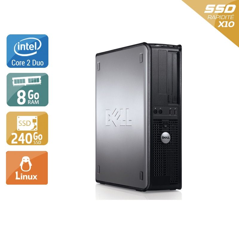 Dell Optiplex 760 Desktop Core 2 Duo 8Go RAM 240Go SSD Linux