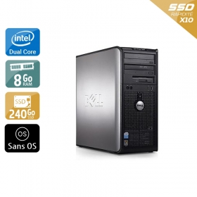 Dell Optiplex 760 Tower Dual Core 8Go RAM 240Go SSD Sans OS