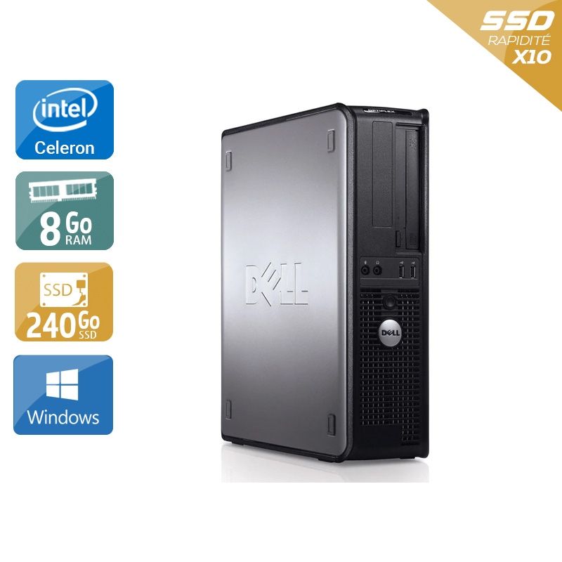 Dell Optiplex 780 Desktop Celeron Dual Core 8Go RAM 240Go SSD Windows 10