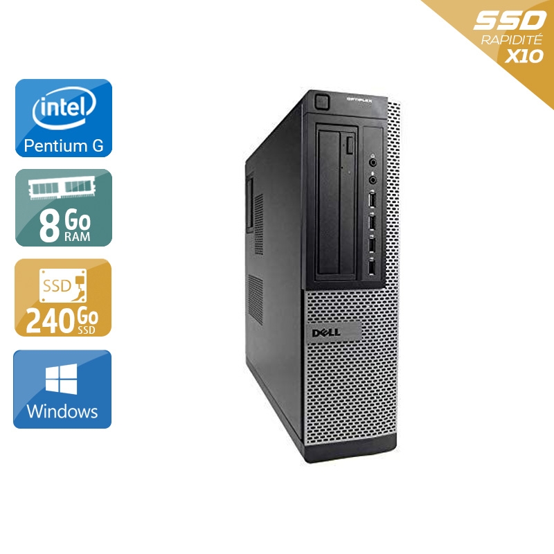 Dell Optiplex 790 Desktop Pentium G Dual Core 8Go RAM 240Go SSD Windows 10