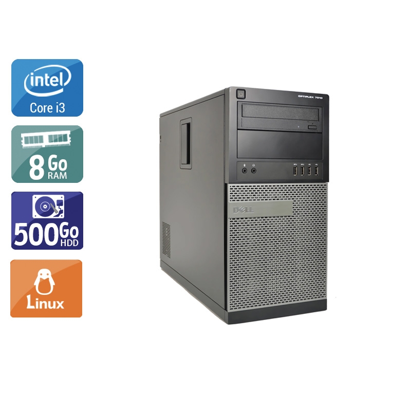 Dell Optiplex 790 Tower i3 8Go RAM 500Go HDD Linux