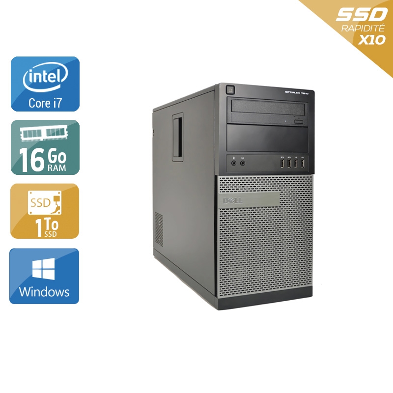 Dell Optiplex 790 Tower i7 16Go RAM 1To SSD Windows 10