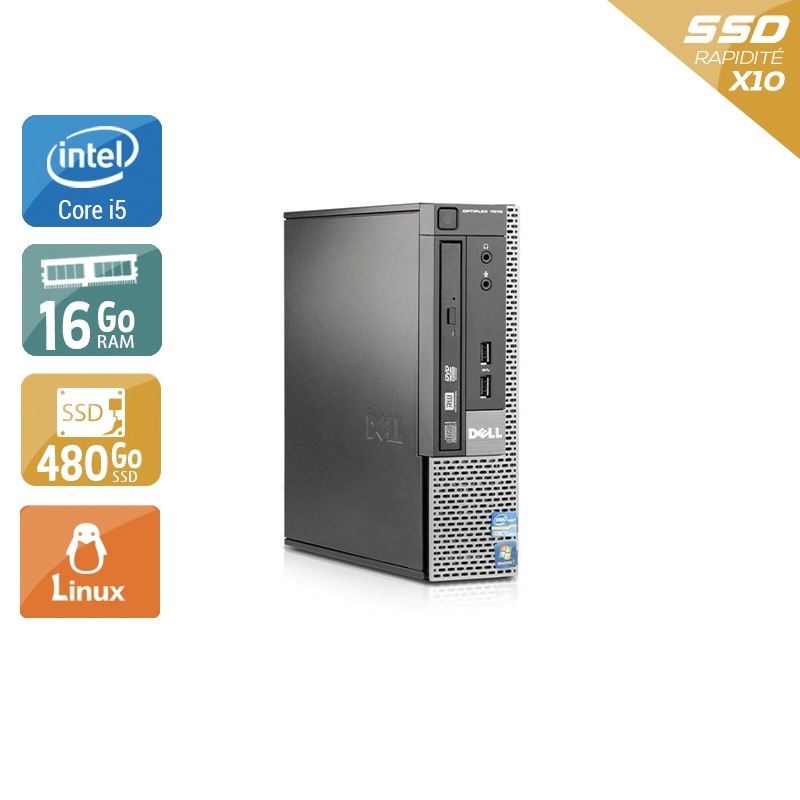 Dell Optiplex 790 USDT i5 - 16Go RAM 480Go SSD Linux  Très bon étatOccasion certifiée reconditionnée Bon état -  reconditionné disponible sur Kiatoo