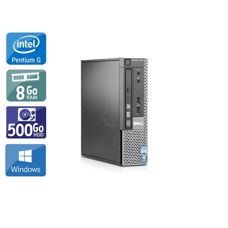Dell Optiplex 790 USDT Pentium G Dual Core 8Go RAM 500Go HDD Windows 10