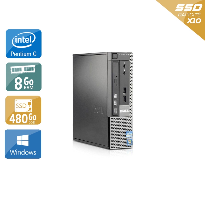 Dell Optiplex 790 USDT Pentium G Dual Core 8Go RAM 480Go SSD Windows 10