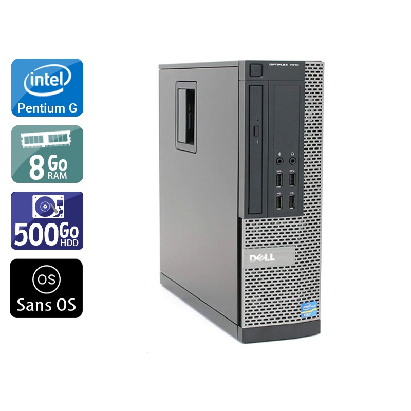 Dell Optiplex 790 SFF Pentium G Dual Core 8Go RAM 500Go HDD Sans OS