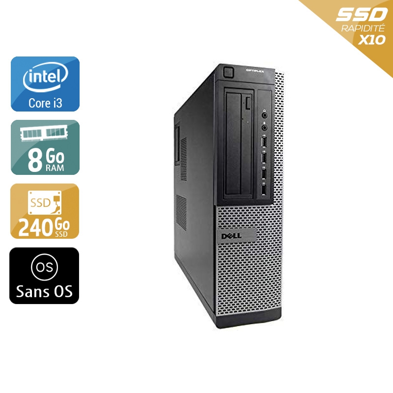 Dell Optiplex 9010 Desktop i3 8Go RAM 240Go SSD Sans OS