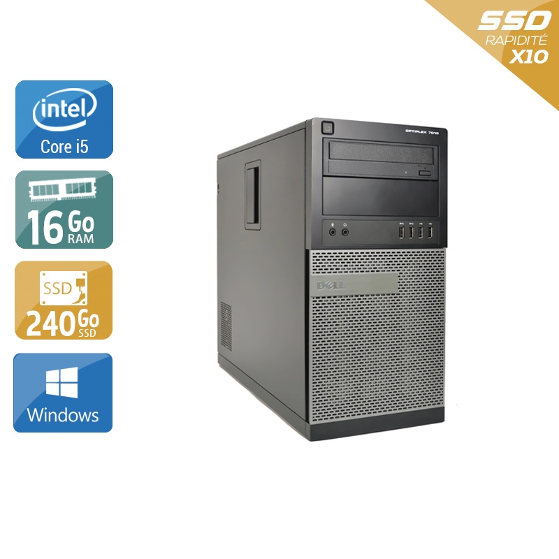 Dell Optiplex 9010 Tower i5 16Go RAM 240Go SSD Windows 10