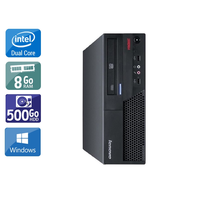Lenovo ThinkCentre M58 SFF Dual Core - 8Go RAM 500Go HDD Windows 10  Bon étatOccasion certifiée reconditionnée Bon état -  reconditionné disponible sur Kiatoo