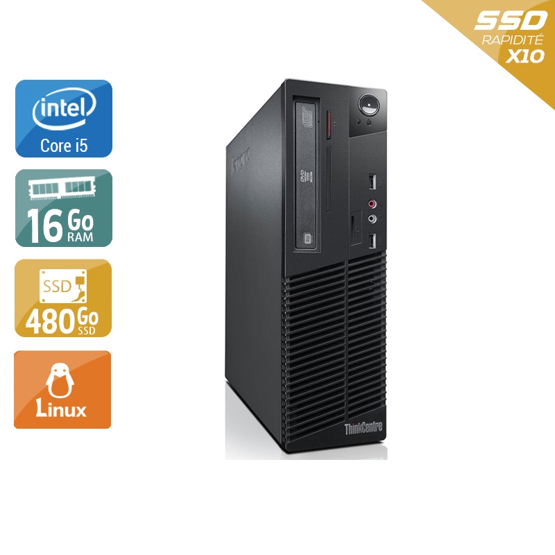 Lenovo ThinkCentre M73 SFF i5 16Go RAM 480Go SSD Linux