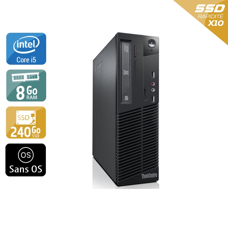 Lenovo ThinkCentre M73 SFF i5 8Go RAM 240Go SSD Sans OS