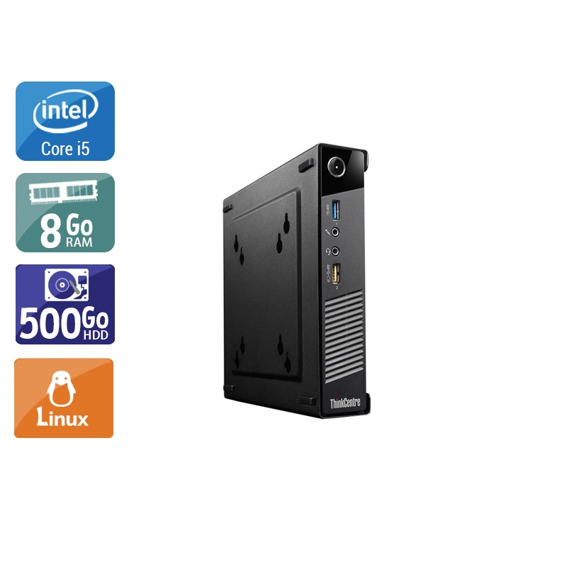 Lenovo ThinkCentre M73 Tiny i5 8Go RAM 500Go HDD Linux