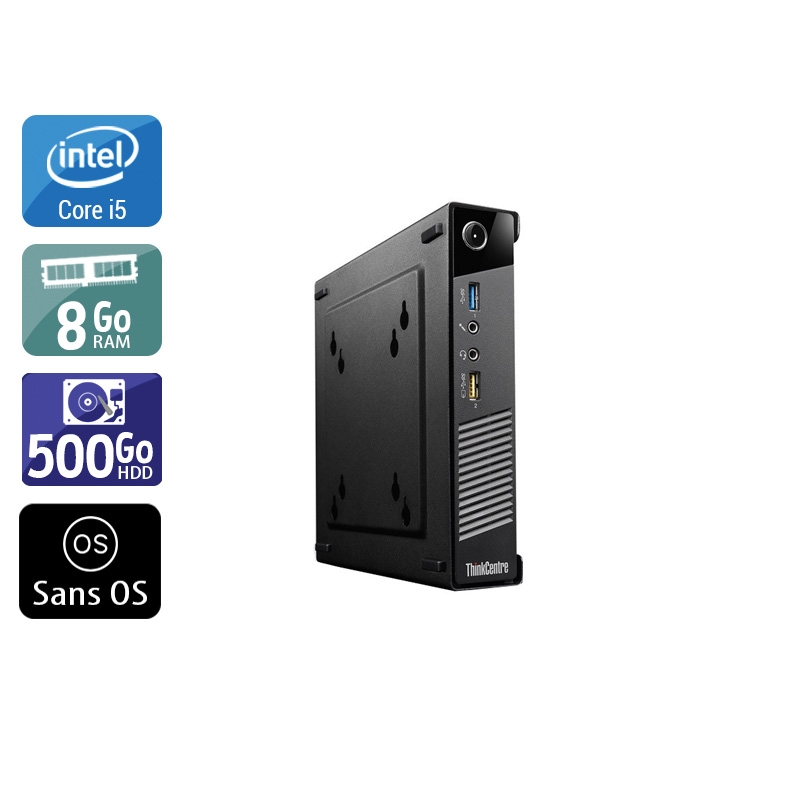 Lenovo ThinkCentre M73 Tiny i5 8Go RAM 500Go HDD Sans OS