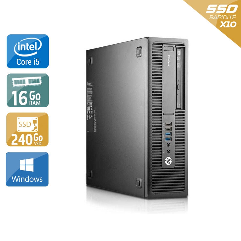 HP EliteDesk 800 G1 SFF i5 16Go RAM 240Go SSD Windows 10