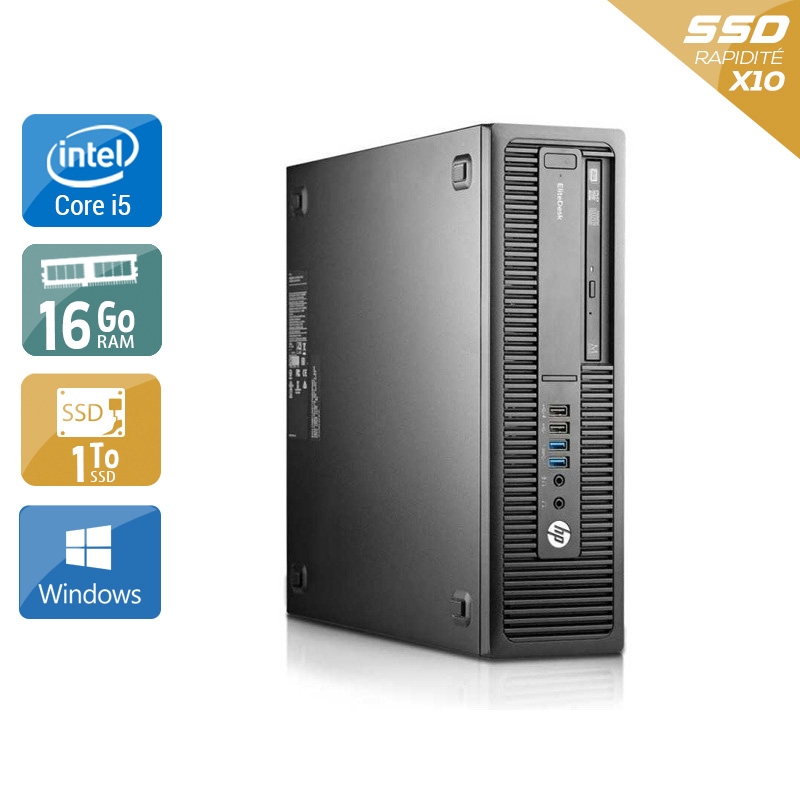 HP EliteDesk 800 G1 SFF i5 16Go RAM 1To SSD Windows 10