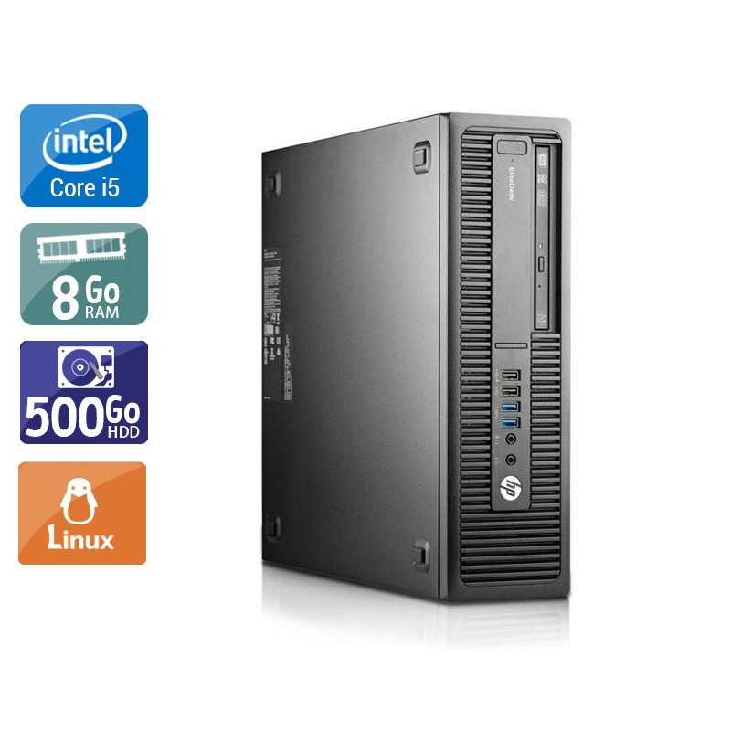 HP EliteDesk 800 G1 SFF i5 8Go RAM 500Go HDD Linux