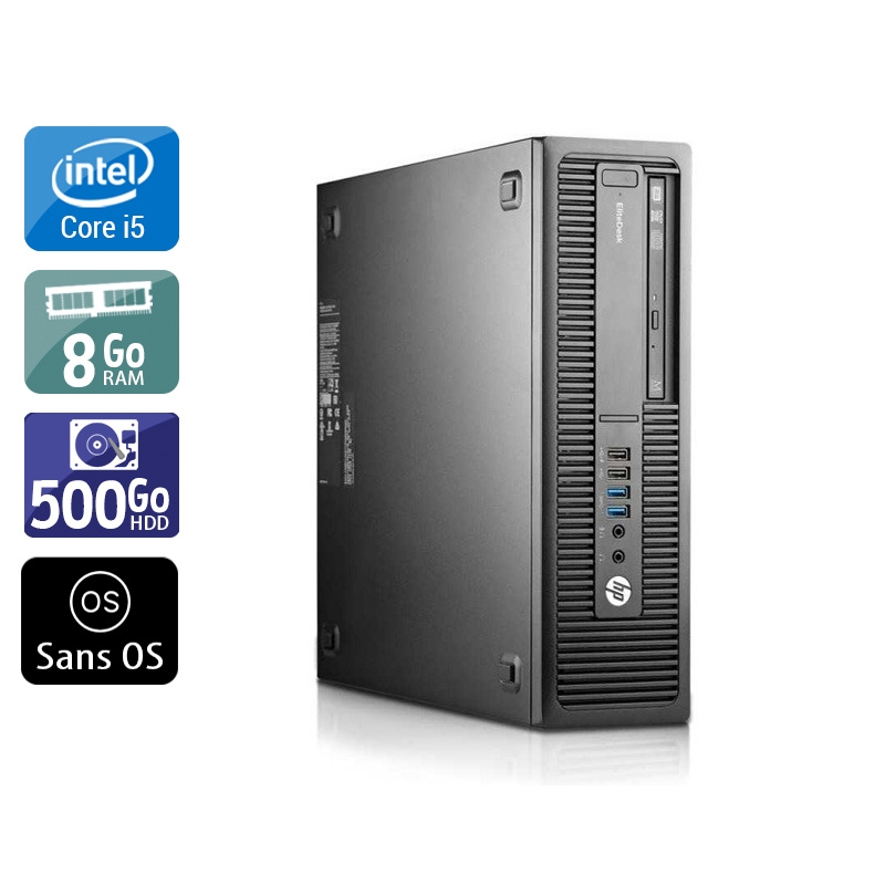 HP EliteDesk 800 G1 SFF i5 - 8Go RAM 500Go HDD Sans OS  Très bon étatOccasion certifiée reconditionnéeOccasion certifiée reconditionnée Bon état -  reconditionné disponible sur Kiatoo