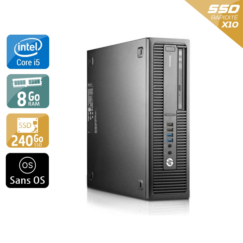 HP EliteDesk 800 G1 SFF i5 8Go RAM 240Go SSD Sans OS