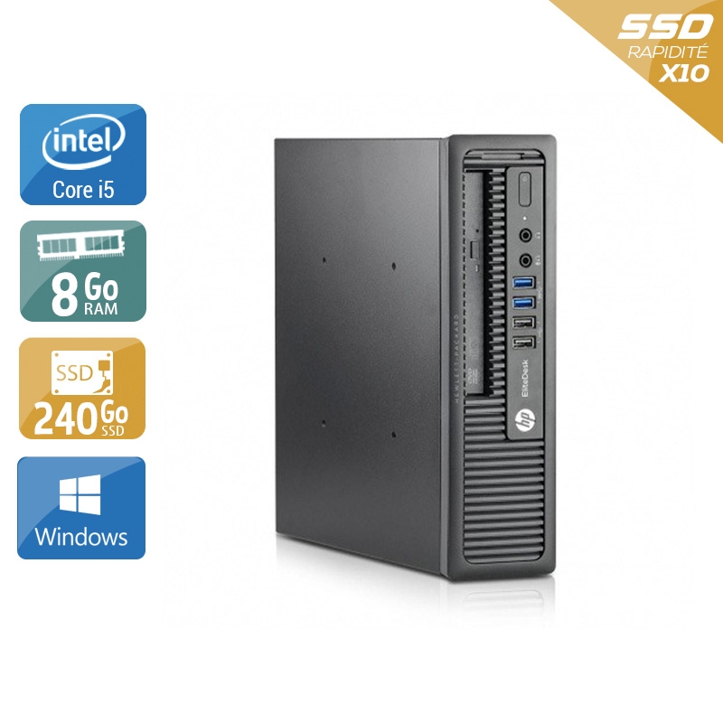 HP EliteDesk 800 G1 USDT i5 8Go RAM 240Go SSD Windows 10