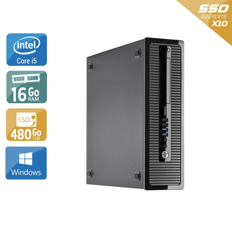 HP ProDesk 400 G1 SFF i5 - 16Go RAM 480Go SSD Windows 10  État correctOccasion certifiée reconditionnée Bon état -  reconditionné disponible sur Kiatoo