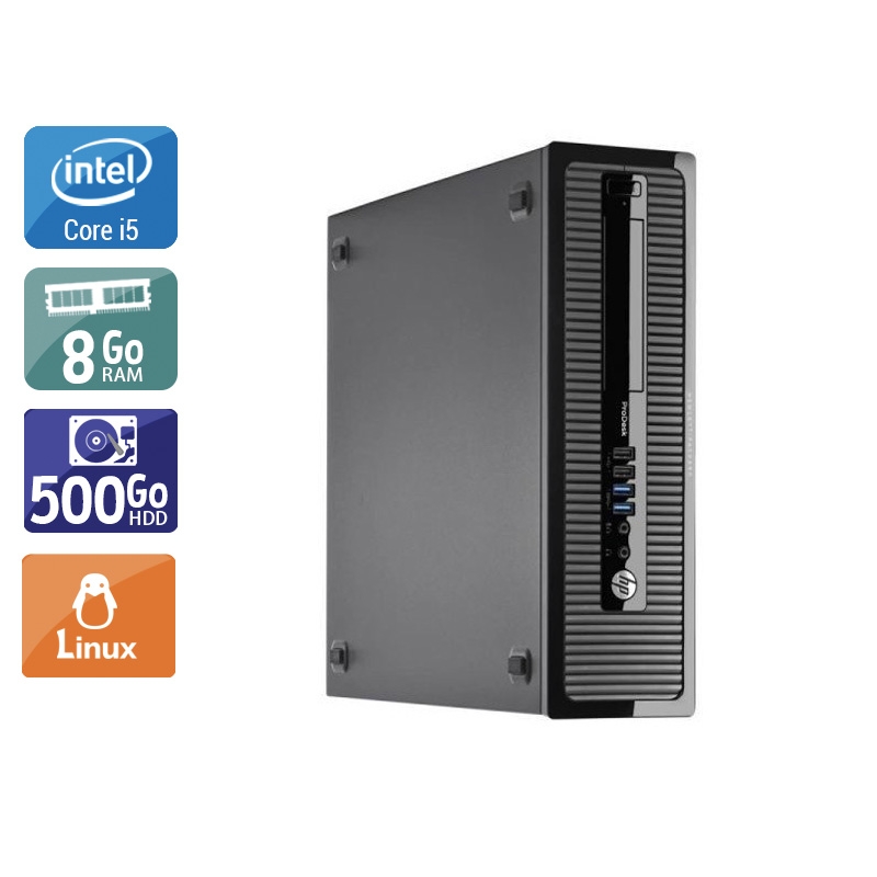 HP ProDesk 400 G1 SFF i5 8Go RAM 500Go HDD Linux