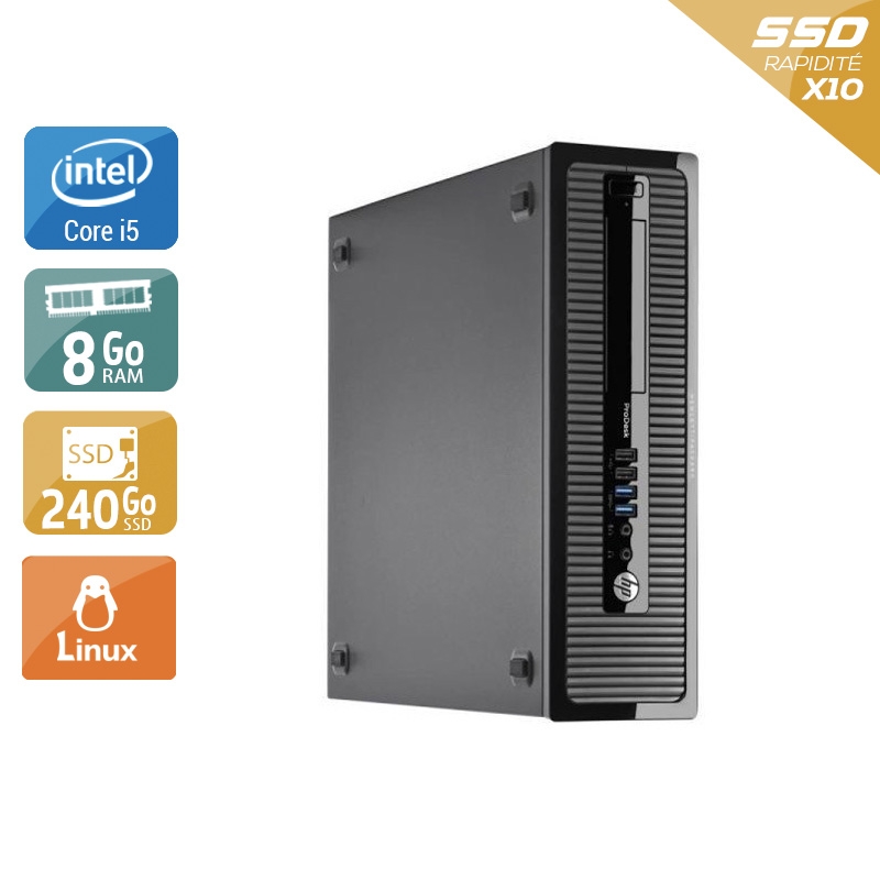 HP ProDesk 400 G1 SFF i5 8Go RAM 240Go SSD Linux