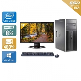 HP Compaq dc7900 Tower Core 2 Duo avec Écran 19 pouces 8Go RAM 480Go SSD Windows 10