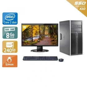 HP Compaq dc7900 Tower Core 2 Duo avec Écran 19 pouces 8Go RAM 240Go SSD Linux