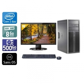HP Compaq dc7900 Tower Core 2 Duo avec Écran 19 pouces 8Go RAM 500Go HDD Sans OS