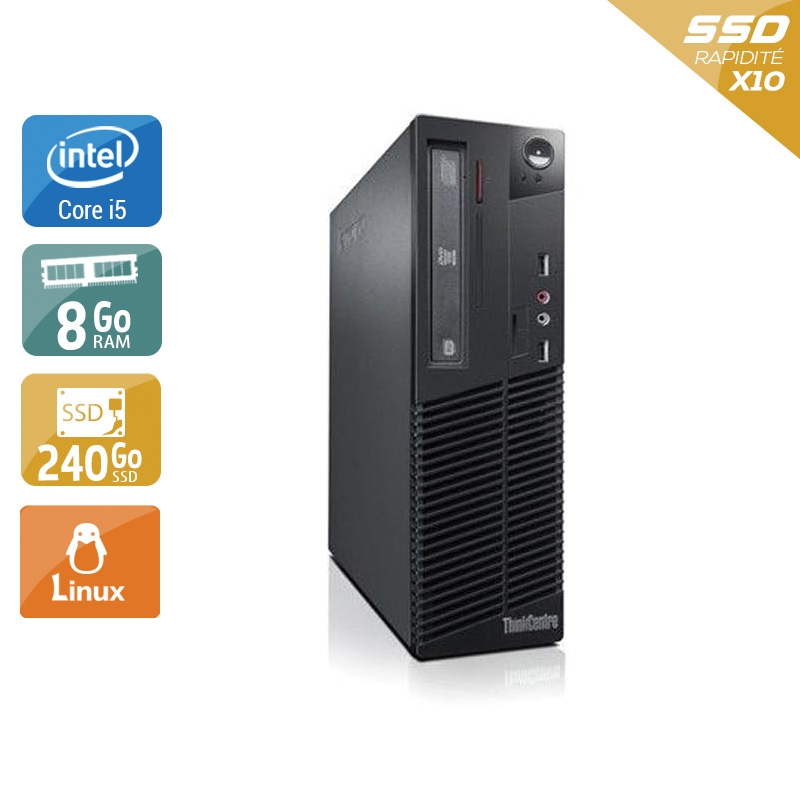 Lenovo ThinkCentre M71 SFF i5 8Go RAM 240Go SSD Linux