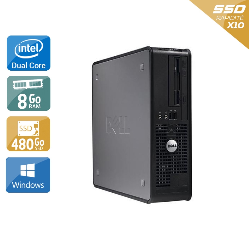 Dell Optiplex 760 SFF Dual Core 8Go RAM 480Go SSD Windows 10