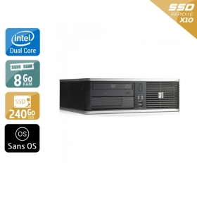 HP Compaq dc7900 SFF Dual Core 8Go RAM 240Go SSD Sans OS