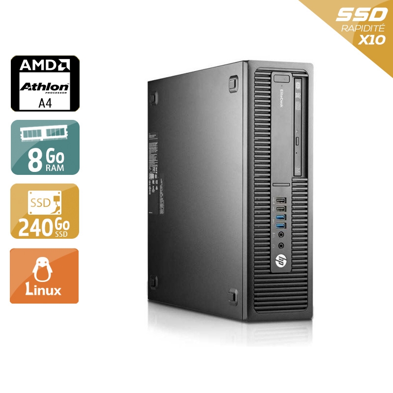 HP EliteDesk 705 G1 SFF AMD A4 8Go RAM 240Go SSD Linux
