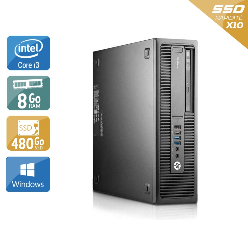 HP EliteDesk 800 G2 SFF i3 Gen 6 8Go RAM 480Go SSD Windows 10