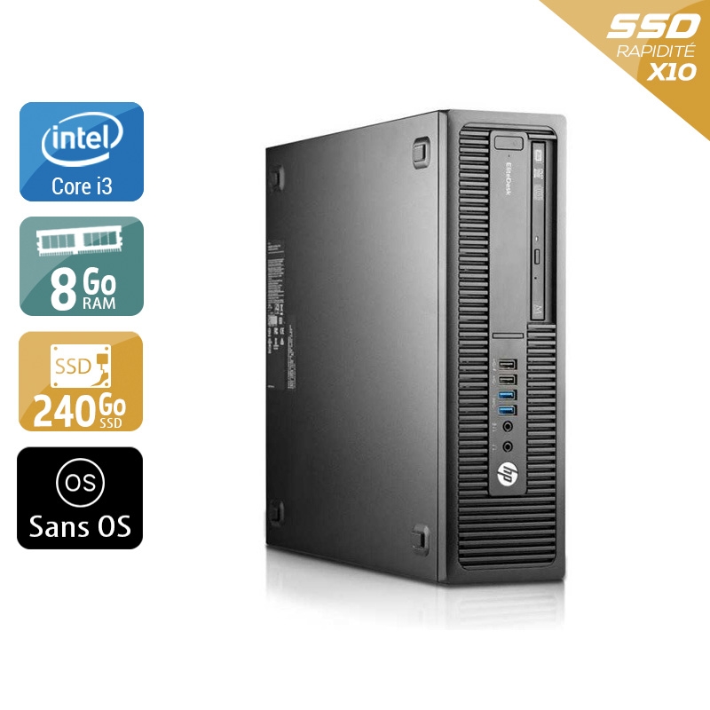 HP EliteDesk 800 G2 SFF i3 Gen 6 8Go RAM 240Go SSD Sans OS