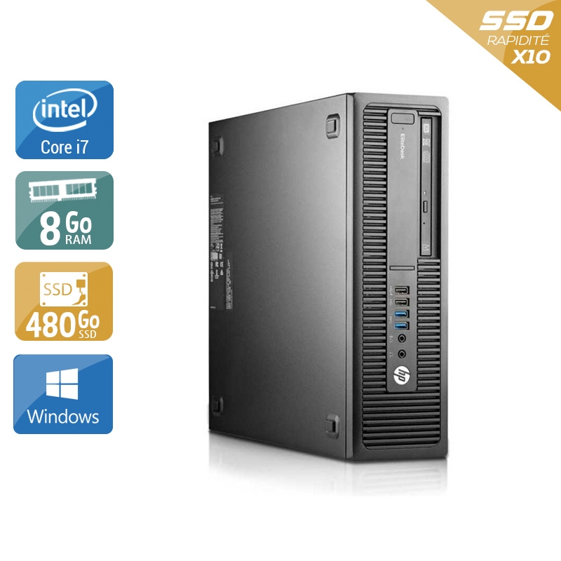HP EliteDesk 800 G2 SFF i7 Gen 6 8Go RAM 480Go SSD Windows 10