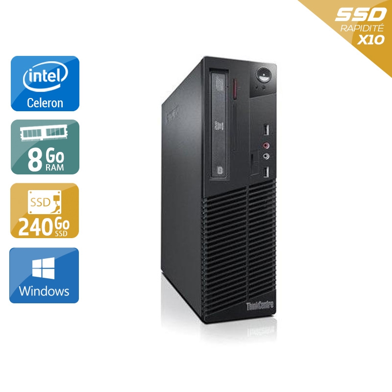 Lenovo ThinkCentre M71 SFF Celeron Dual Core - 8Go RAM 240Go SSD Windows 10  Très bon étatOccasion certifiée reconditionnée Bon état -  reconditionné disponible sur Kiatoo