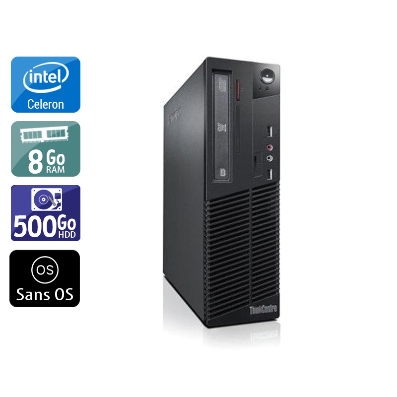 Lenovo ThinkCentre M71 SFF Celeron Dual Core 8Go RAM 500Go HDD Sans OS