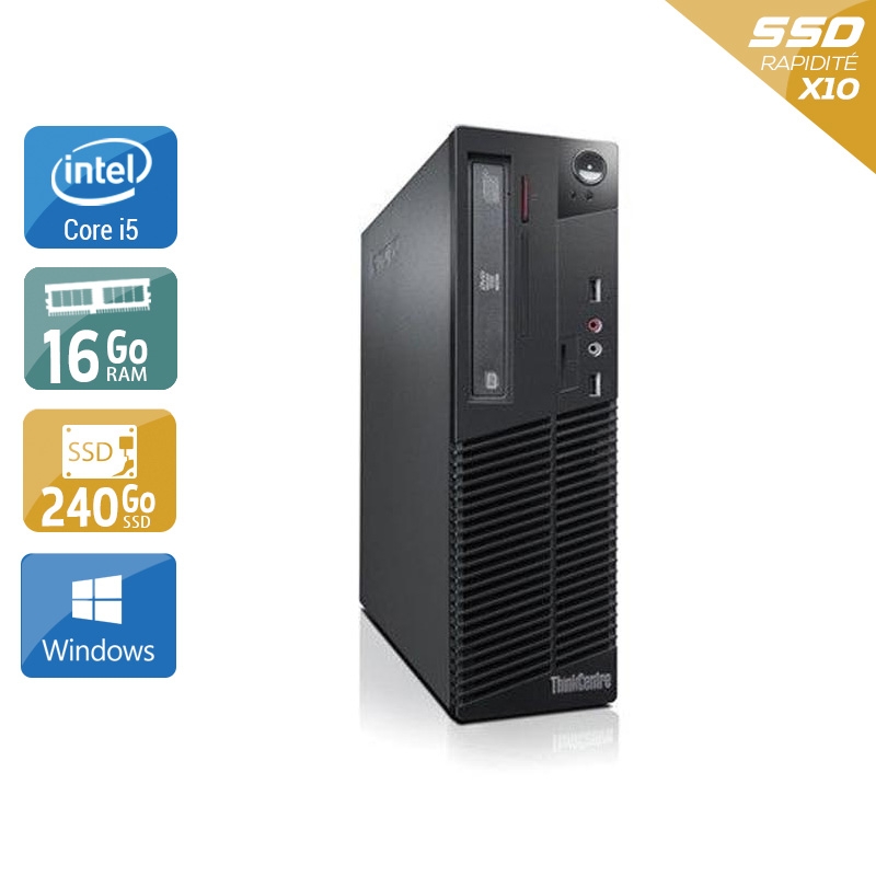 Lenovo ThinkCentre M72E SFF i5 16Go RAM 240Go SSD Windows 10